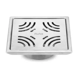 Ruhe Emerald 5x5 inch Stainless Steel 304 Brushed Finish Square Floor Drain with Collar &a; Cockroach Trap, 16-0306-27-picture-16