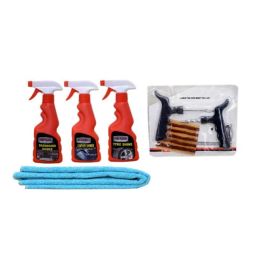 Indopower Ff632 Car Sky Blue Microfiber Cloth, 250ml Leather Shiner Spray, 250ml Dashboard Shiner Spray, 250ml Tyre Shiner Spray &a; Tubeless Smart Panchar Kit, AHh634-image-67