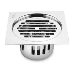 Ruhe 5x5 inch Stainless Steel 304 Glossy Finish Classic Square Flat Cut Floor Drain with Cockroach Trap, 16-0307-13-picture-1