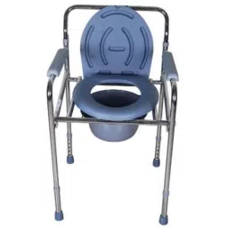 Karma R2 Rainbow 2 100kg Mild Steel Chrome Finish Foldable Commode Chair-36