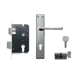 Godrej Satin Steel Zinc Alloy Door Handle Set with Lock Body &a; Cylinder Set, 1CK-picture-43