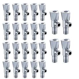 ZAP Hexa Brass Chrome Finish Angle Cock Valve with Wall Flange (Pack of 24)-picture-15