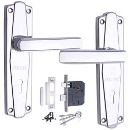 Atom 7 inch Chrome Platted Finish 6 Lever Double Stage Heavy Duty Mortise Door Lock Set, 609KY-18