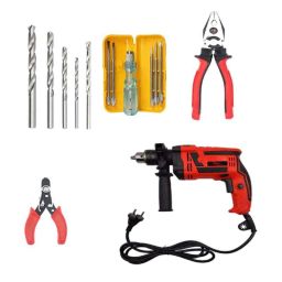 Hillgrove HGCM471M1 1000W Drill Machine, 1 Pc Masonry Drill Bits, 4 Pcs HSS Drill Bits, Combinational Plier, Wire Cutter &a; 5-in-1 Screwdriver Set Combo, HGCM839-picture-18