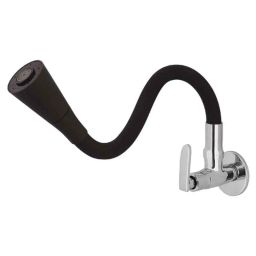 Zesta Eco Brass Chrome Finish Dual Flow Kitchen Sink Tap with Black Flexible Silicone Swivel Spout-picture-38