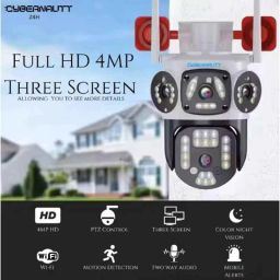 Cybernautt Z4H 4MP HD PT Triple Screen Smart WiFi Camera with Colour Night Vision, Human Detect, Motion Detect, 2 Way Audio &a; Support SD Upto 128GB image 4