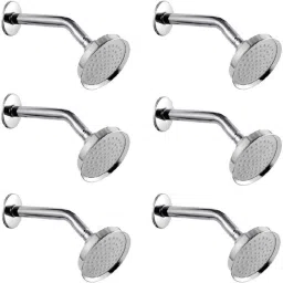 Prestige CROWN 4 inch Brass Chrome Finish Rain Flow Shower Head with 9 inch Arm (Pack of 6)-image-29
