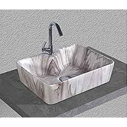 Uken (Opel-801) Imported Luxury European Style Designing Bathroom Sink/Wash Basin/Table Top (Opel-801) Brown-image-81