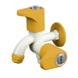 Ruhe Gold Oval PTMT White &a; Yellow Two Way Bib Tap, 15-0513-picture-26