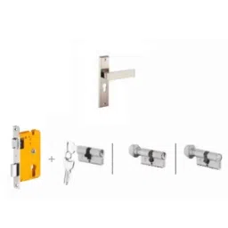 Dorset Elina HL ELN 8 inch Zinc SC Finish Lock Set with Coin &a; 60mm Knob Cylinder (Pack of 2)-image-82