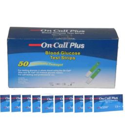 On Call Plus 50 Pcs Individual Test Glucometer Strips Box-47