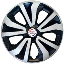 Auto Pearl 4 Pcs 14 inch Polypropylene Black &a; Silver Press Type Car Wheel Cover Set with Retention Ring for Hyundai Verna Transform Type 2 2011, WC14in_Tiago_BlkSil_VernaTranfType2_2011-picture-30