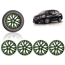 Auto Pearl 4 Pcs 14 inch ABS Black &a; Green Press Type Fitting Car Wheel Cover Set for Honda Amaze T2-image-99