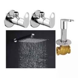 Fastgear 4 Pcs Stainless Steel Silver Chrome Finish Faucet Set with Shower, FG2662-image-63