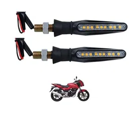 Kozdiko 4 Pcs Plastic Front &a; Rear Side Sleek Yellow Bike Indicator Set for Bajaj Pulsar 150-picture-32