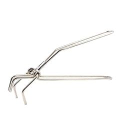 i WARE KkitchenCare 26cm Stainless Steel Silver Long Wire Tong Utensil Holder-21