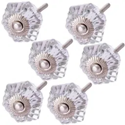 Atom 1.25 inch Small Clear Glass Knob (Pack of 6)-image-25