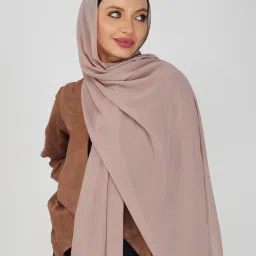 Solid Georgette Women Pink Scarf-image-75