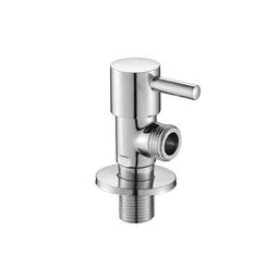 ZAP Terrim Brass Chrome Finish Angle Cock Valve with Wall Flange-20
