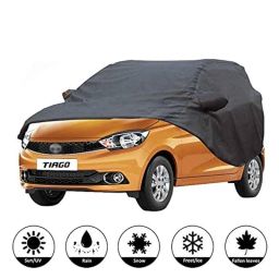 AllExtreme Tt7004 Car Body Cover For Tata Tiago Custom Fit Dust Uv Heat Resistant For Indoor Outdoor Suv Protection (grey With Mirror)-picture-13