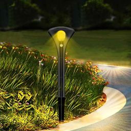 Gigawatts PVC White &a; Warm Light LED Solar Sensor Spike Light with Solar Panel, GW-181-26