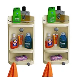 Ciplaplast 2 Pcs Small Ivory Plastic Caddy Corner Cabinet Set-image-68