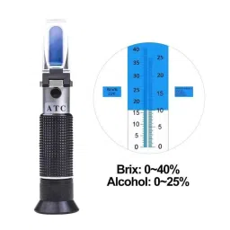 Real Instruments Dual Scale Brix Measurement Refractometer with ATC Accurate Alcohol, Range: 0-40% Brix &a; 0-25% Vol image 3