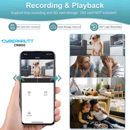 Cybernautt CN900 2MP Full HD Socket Smart Wi-Fi Camera with Built-in 32GB Card, HD Audio &a; Video, Loop Record, Multi User View &a; Support 32GB SD Card image 3