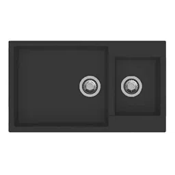 Uken Heavy Duty Quartz Kitchen Sink (34X20) With Accessories(34/20-Qr-Me-Gs-8) Black-picture-15