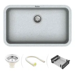 Ruhe 31x19x9 inch Quartz Sand Pluto Finish Single Bowl Kitchen Sink, 13-0119-03-picture-44