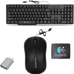ZEBRONICS K20 Keyboard, Comfort Mouse, MousePad, C-OTG, (Set-4) Combo Set-image-84