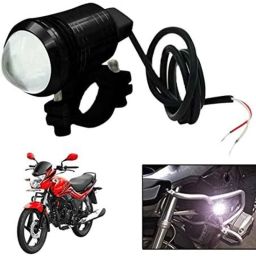 AOW U1 LED Motorycle Fog Light Bike Projector Auxillary Spot Beam Light (Black, 2 Pc) for Honda Shine-11