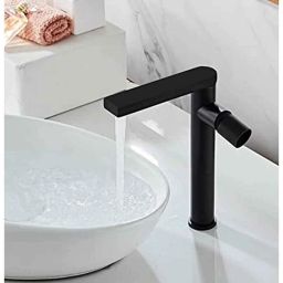 Bassino Brass Black Extended Body Single Handle Bathroom Sink Wash Basin Mixer Tap, BTT_2037-22
