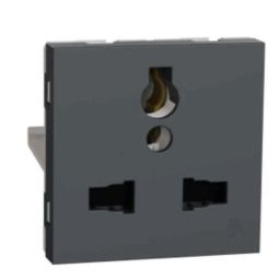 Schneider Electric Unica Pure 13A 2 Module Volcanic Grey Int Socket with Shutter, UNS13INTSK2M_GY (Pack of 10)-picture-16