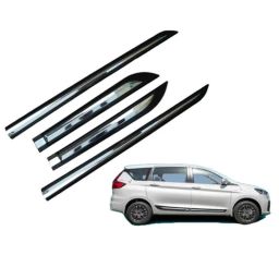 SureStrive 4 Pcs Black &a; Silver Side Door Car Beading Set for Maruti Suzuki Ertiga Old Model-42