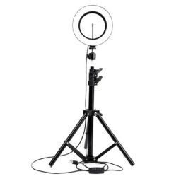 AllExtreme EXAPSC2 10 inch Ring Selfie Dimmable Photography LED Lamp with USB Plug &a; Tripod Stand-picture-21