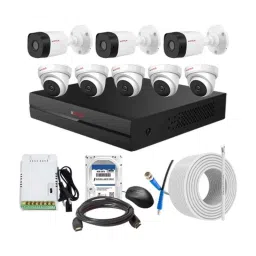 CP Plus 2.4MP Indoor &a; Outdoor CCTV Combo Kit with 8Ch DVR, 5 Dome 3 Bullet Camera, 8Ch SMPS, 70m Cable, 1TB HDD &a; Connector-21