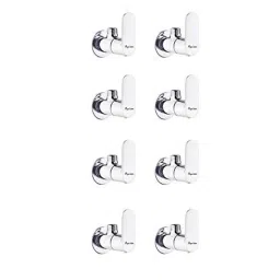 Aquieen Cuff 1/2 inch Brass Chrome Angle Stop Valve with Wall Flange (Pack of 8)-image-33