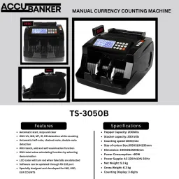 ACCUBANKER Heavy Duty 3x Speed Note Counting Machine With Fake Note Detector Note Counting Machine image 4