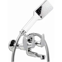IRIS Brezza Brass Chrome Finish Silver Telephone Wall Mixer with Crutch Faucet-image-15