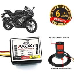 Auto Pearl 12V Black Front &a; Rear Flasher Indicator Light with Switch for YZF-R15 V3 BS6-picture-49