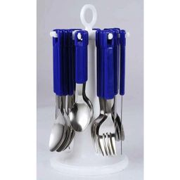 Elegante 24 Pcs Tablecraft Blue Stainless Steel &a; Plastic Cutlery Set, SL-118A (Pack of 3)-image-53