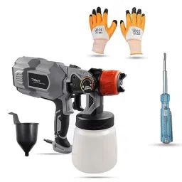 Hillgrove 550W 0.8 Litre Plastic DIY HVLP Paint Sprayer Gun with Gloves &a; Line Tester, HGCM1284-54