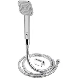 Cloudtail by Prestige Plastic Chrome Finish High Pressure Square Hand Shower with 1.5m Stainless Steel Hose Pipe-image-37