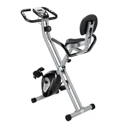 Dolphy 120kg Stainless Steel Silver &a; Black Folding Stationary Exercise X Bike with 8 Levels Magnetic Resistance, Back &a; Arm Rests &a; LCD Monitor, DGC5-W-picture-18