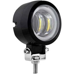 AOW 3 Inch Round White Single Fog Light with Blue Halo Angel Eye Ring For LML Vespa (Metal Body) 20w-11