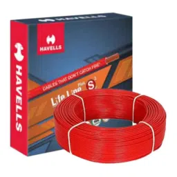Havells Life Line 1 Sqmm Single Core Red FR PVC Insulated Copper Conductor Unsheathed Flexible Industrial Cable, WHFFDNRL11X07, Length: 180 m-image-79