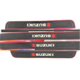 SureStrive 4 Pcs PVC &a; Rubber Black Car Door Sill Plate Set for Maruti Suzuki All Model-29