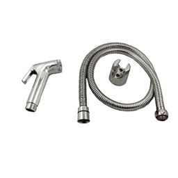 Elegant Casa ABS Health Faucet with Wall Hook &a; 1.5m Stainless Steel Braided Rubber Hose Pipe, Conti 1815-22