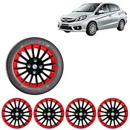 Auto Pearl 4 Pcs 15 inch ABS Black &a; Red Wheel Cover Set for Honda Amaze Type-2-picture-29